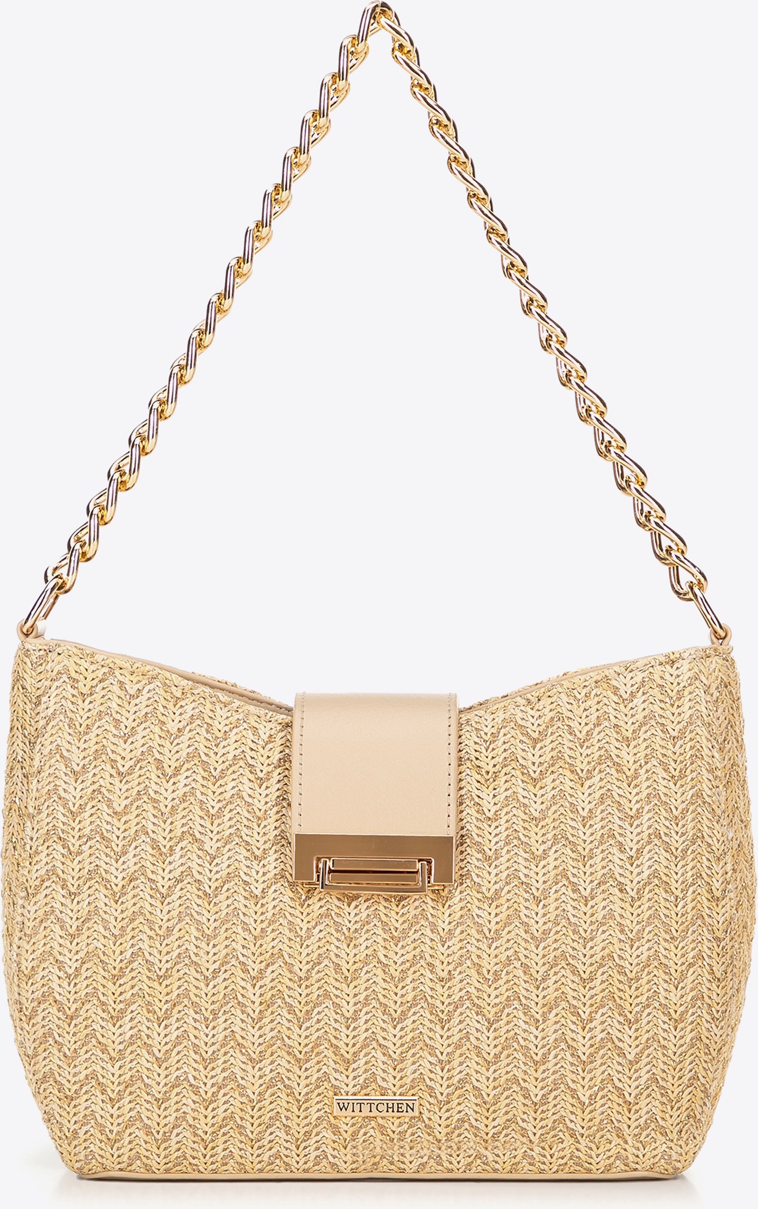 Wittchen Damen-Umhängetasche, gewebt, beige und goldfarben, Polypropylen