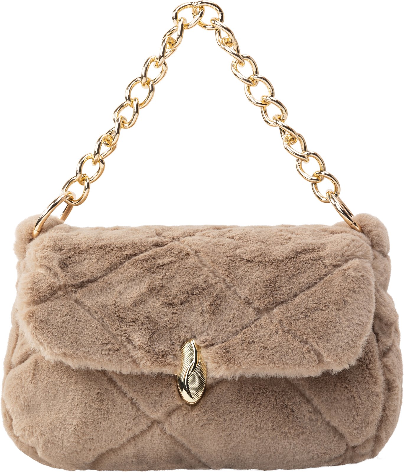 Faina Schultertasche aus Kunstfell Damen Kamel