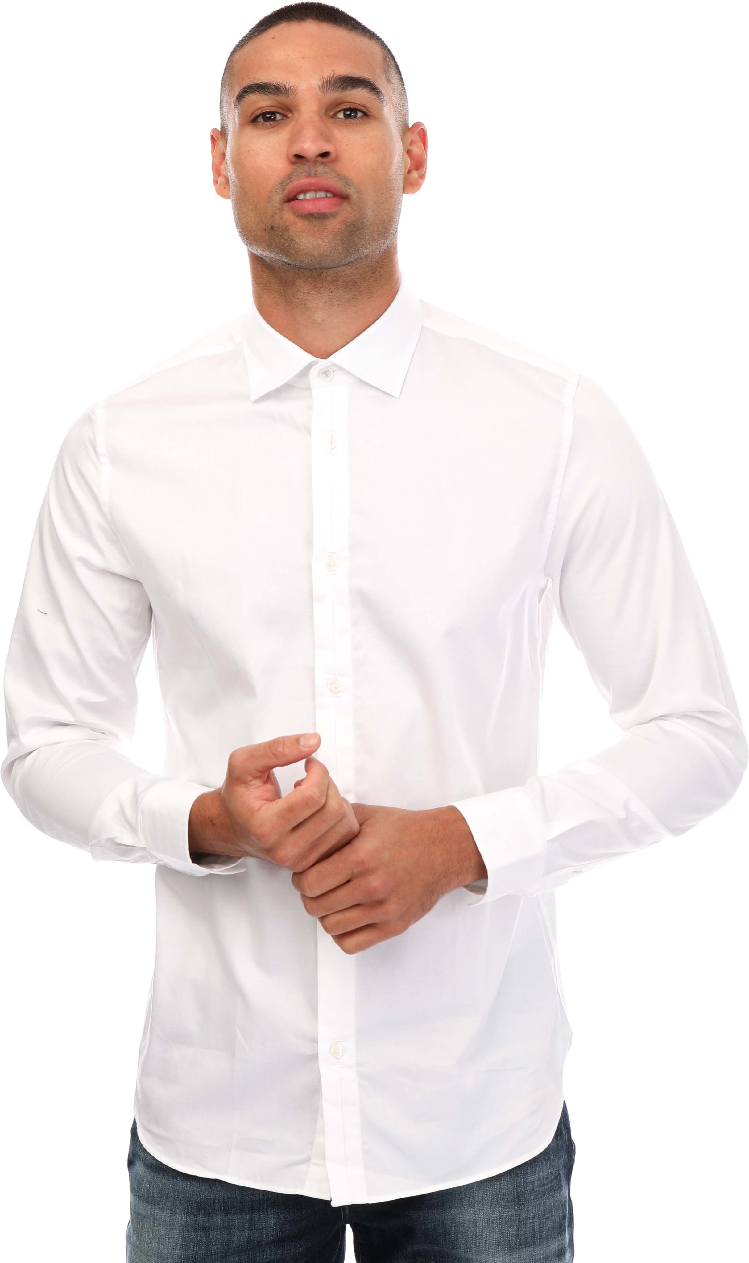 Chemise Bellow manches longues Stretch Smart Ted Baker Pour Homme en Blanc