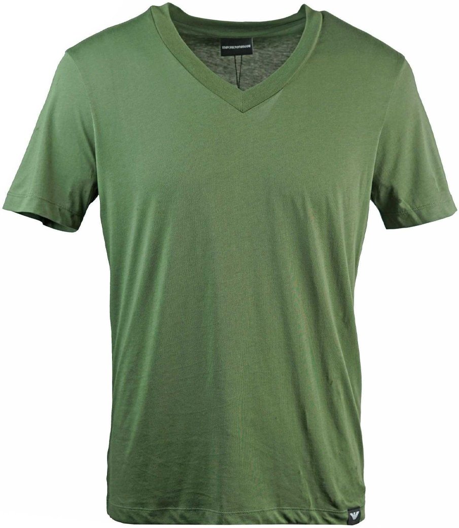 Emporio Armani - T-Shirt für Herren/Damen Unisex, V-Ausschnitt (Grün)