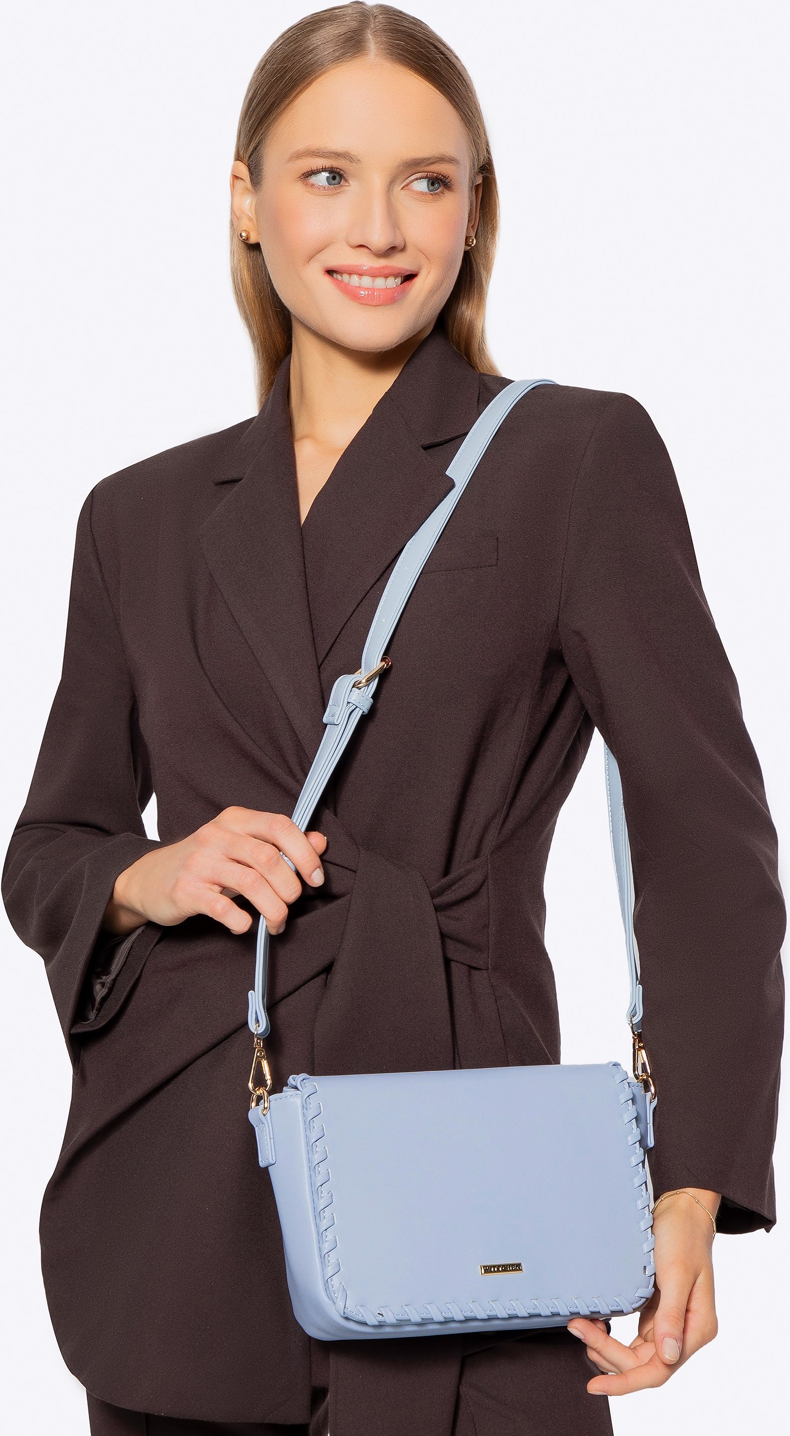 Wittchen Damen-Umhängetasche mit Überschlag, Blau, Kunstleder