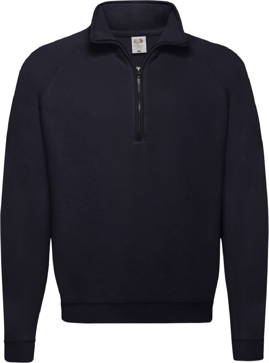 Fruit Of The Loom Herren Zip Neck Sweatshirt Top (Deep Navy)