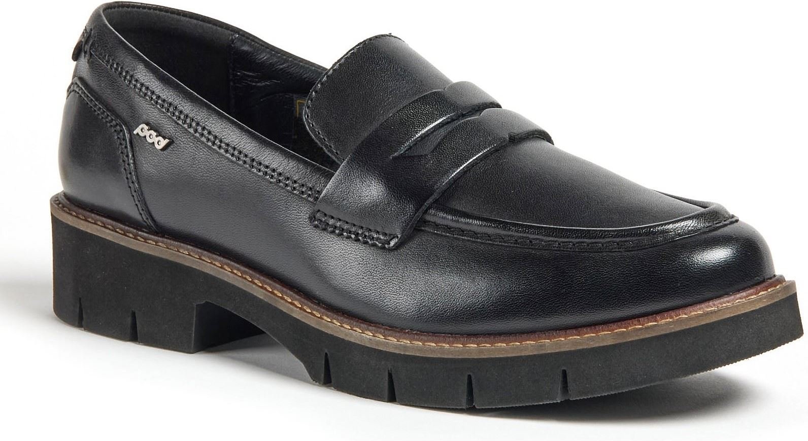 Pod Kaltin Damen Schwarze Lederloafer