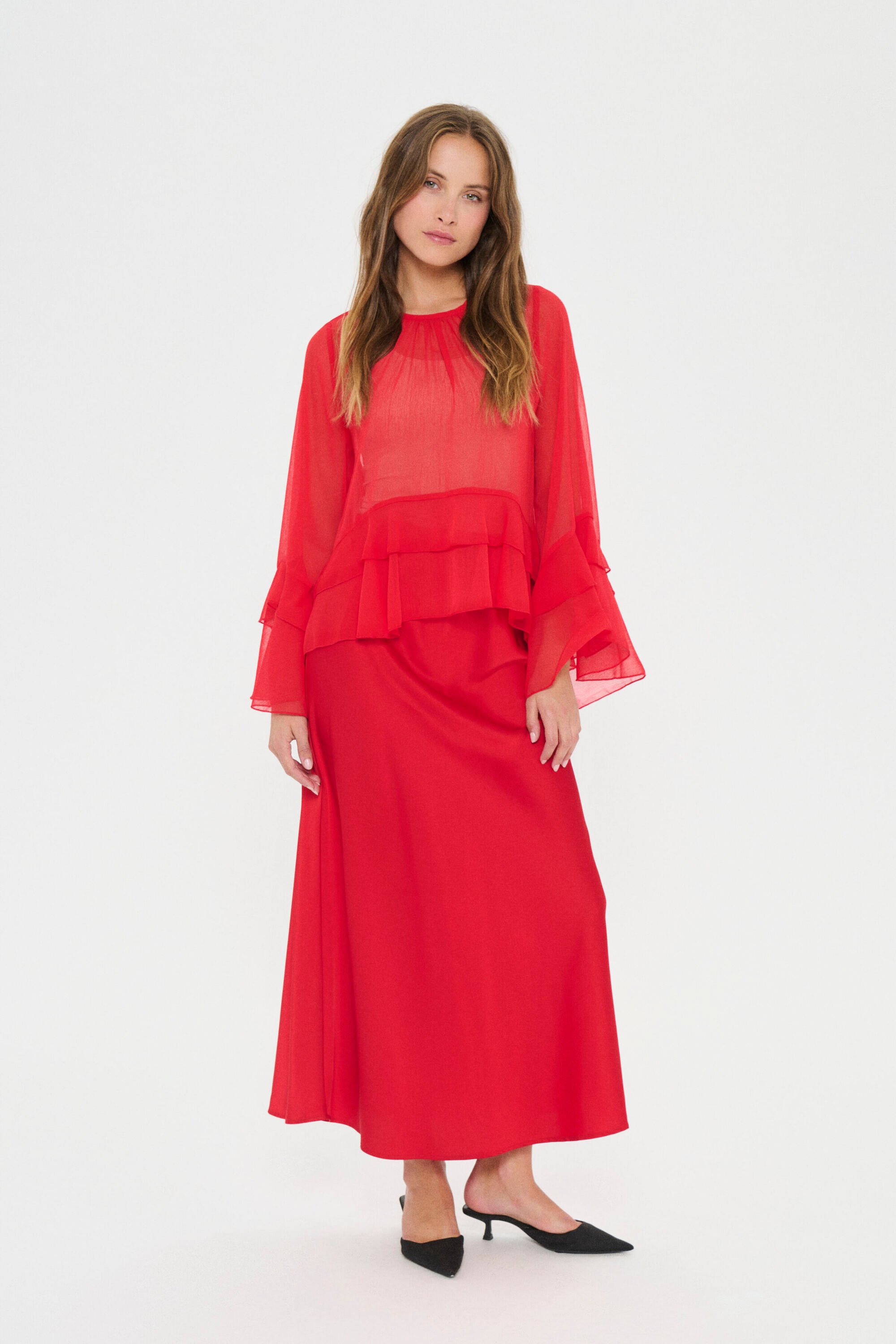 Langarm-Bluse MazelleSZ Langarm-Bluse Lockere Passform