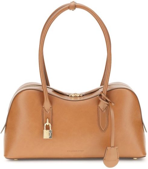 Beige Nylon Schultertasche