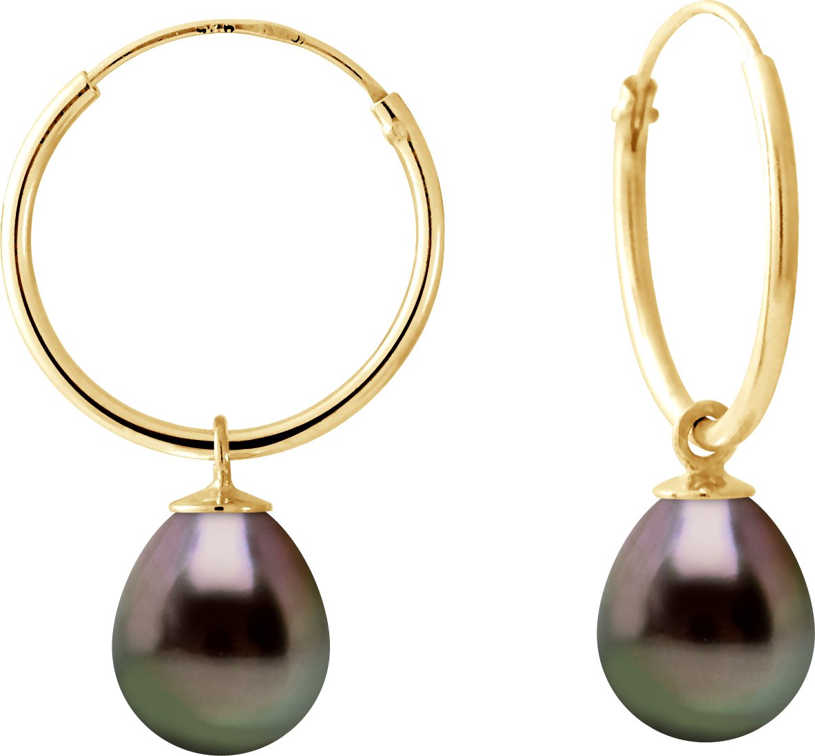 DIADEMA - Ohrringe - Gelbgold und echte Tahiti-Perlen