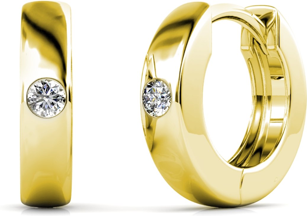 Ringe Ohrringe - Gold und Kristall