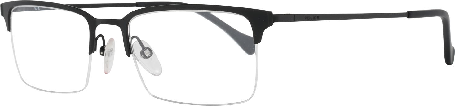 Police Halb randlose Herrenbrille schwarz