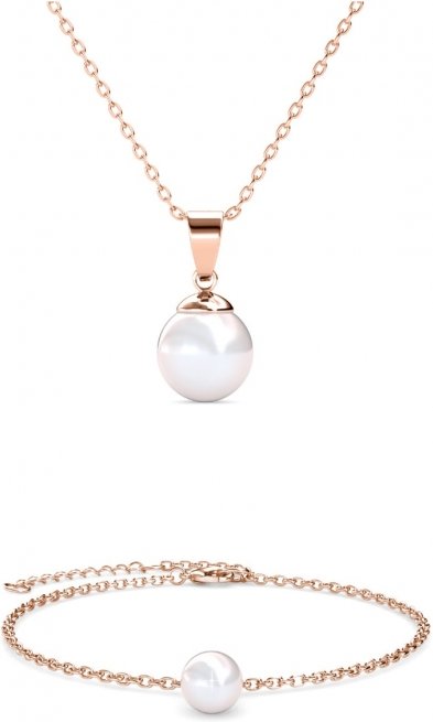 Vollmond Kristall Perlenset - Rose Gold und Kristall