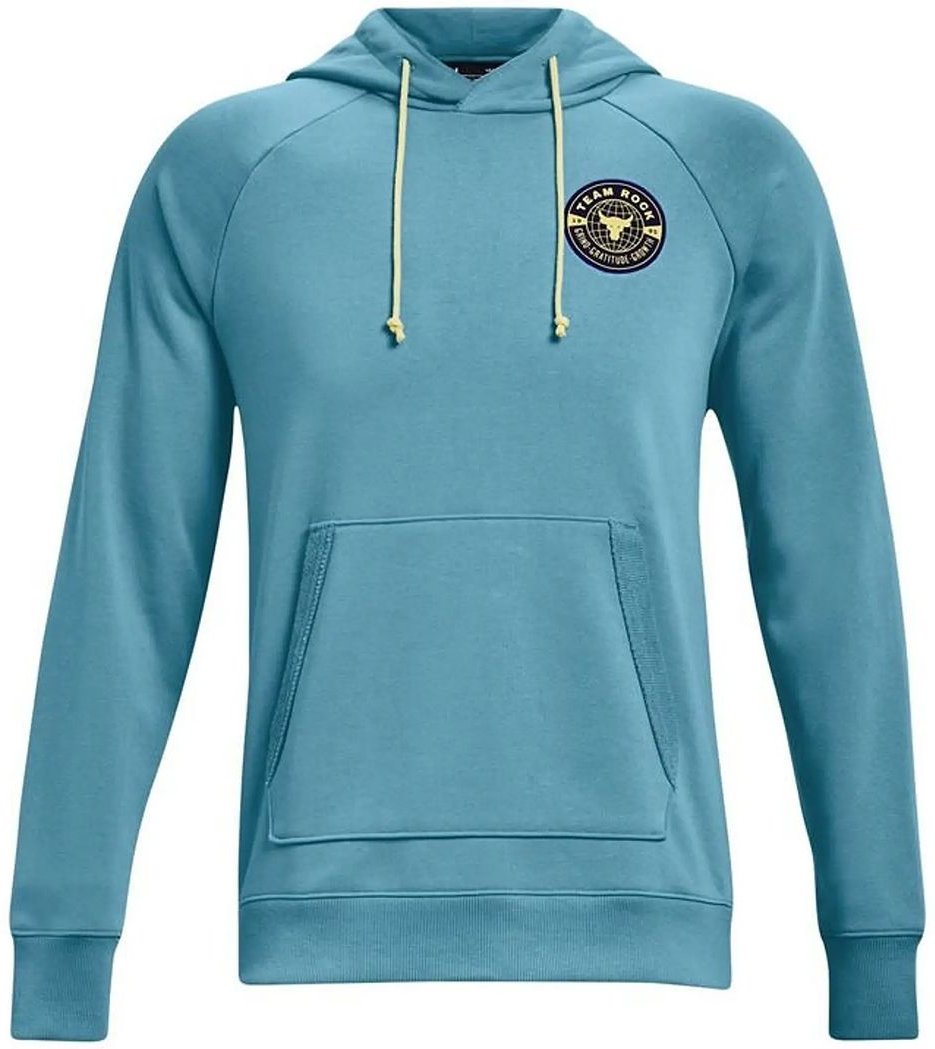 Under Armour Project Rock Mens Blue Heavy Gewicht Terry Hoodie