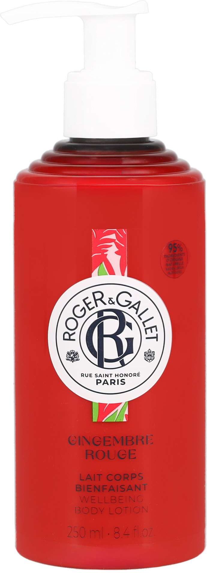 Roger & Gallet Ingwer Rot Körperlotion 250ml, Feuchtigkeitsspendend & Energetisierend