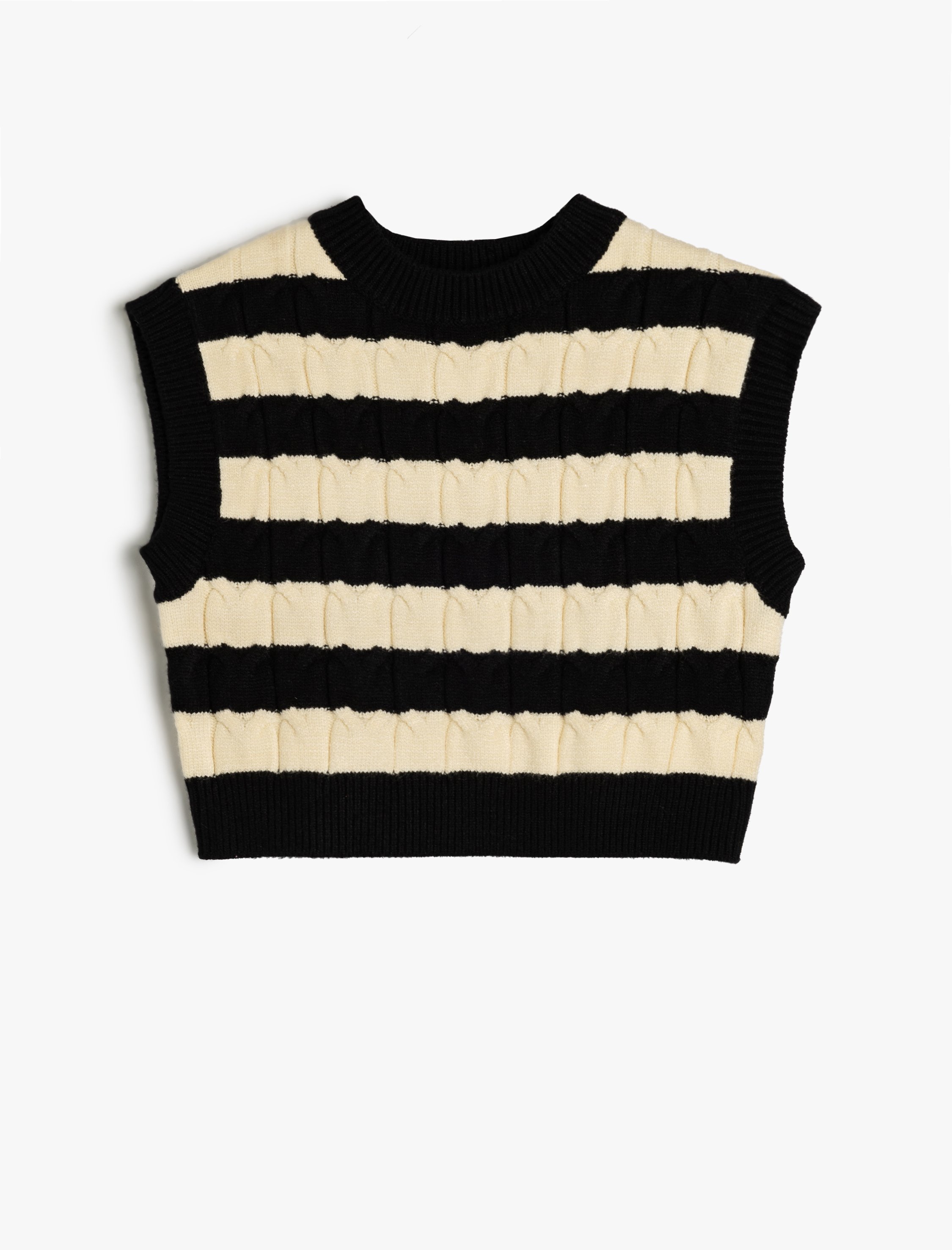 Koton Sweater Rundhalsausschnitt Haarzopf Sweater