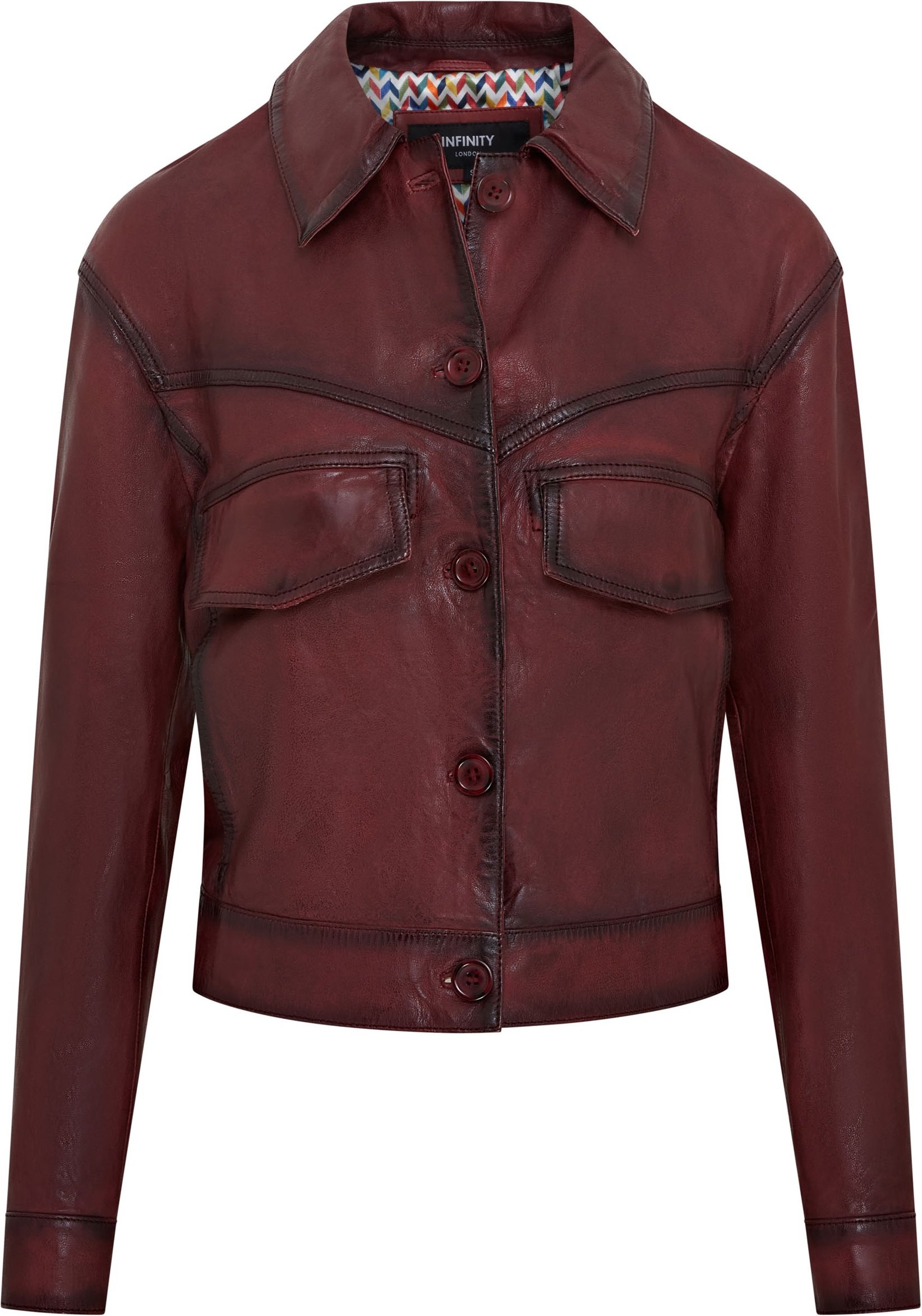 Rote Retro-Biker-Lederjacke für Damen – Kopervik