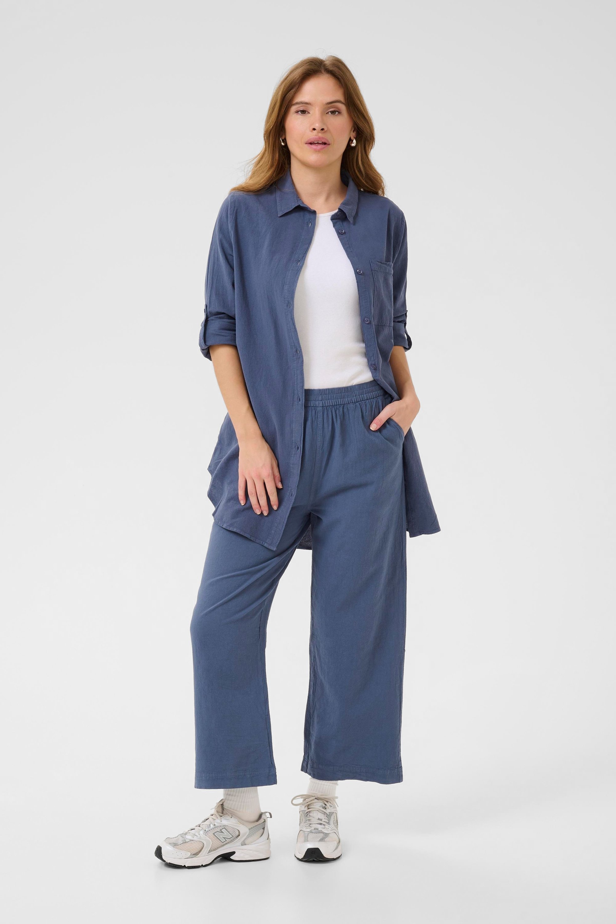 Langarm - Hemd Loose fit Vintage Indigo indigo blue