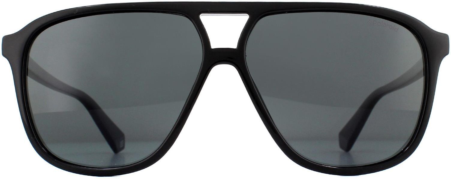 Polaroid Aviator Mens Schwarz Grau Polarisierte Sonnenbrille