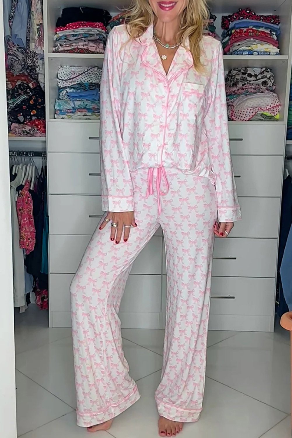 Schleifenmuster Pyjama-Set