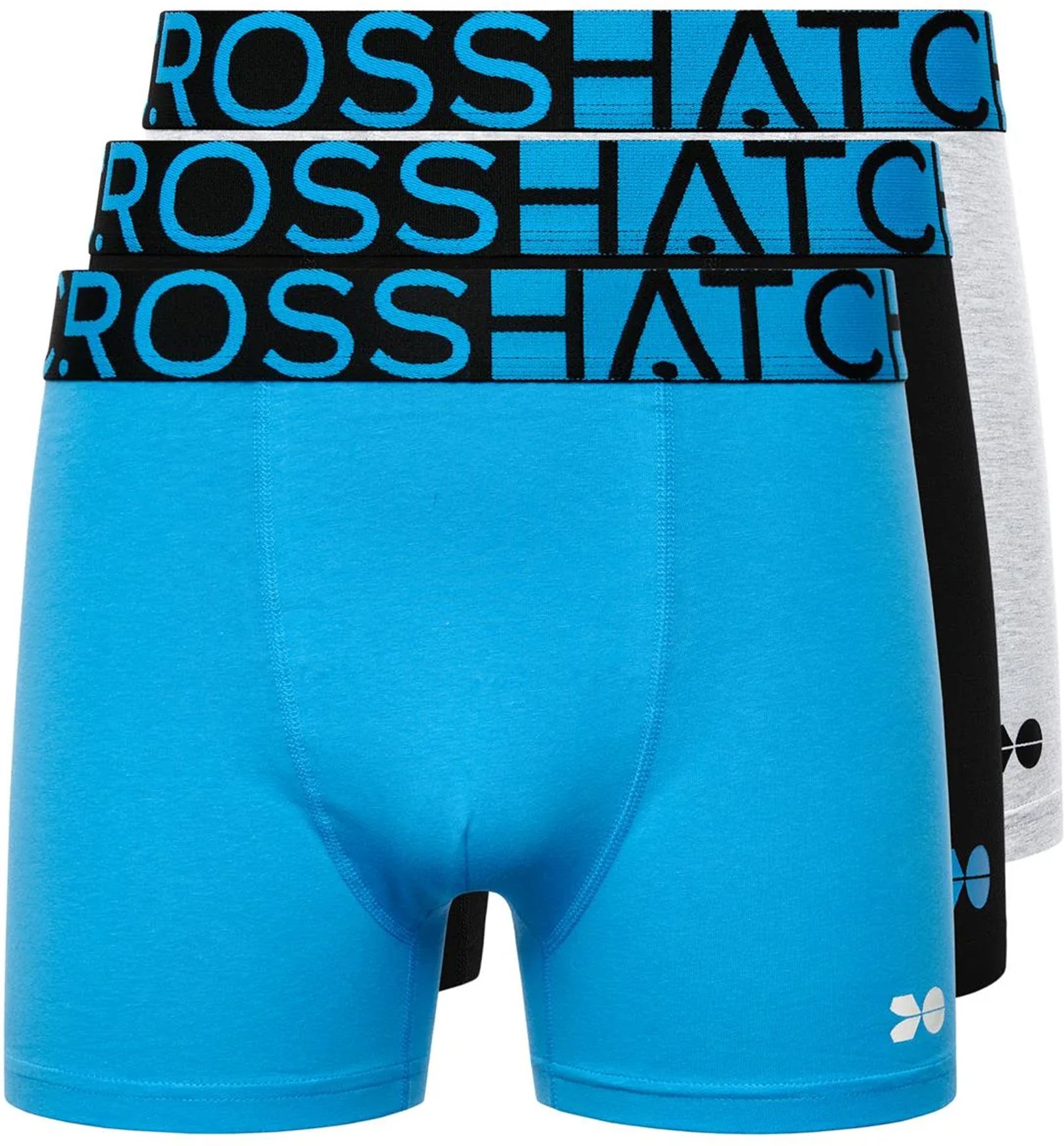 Crosshatch - "Dumas" Boxershorts für Herren (3er-Pack) (Malibu-Blau)