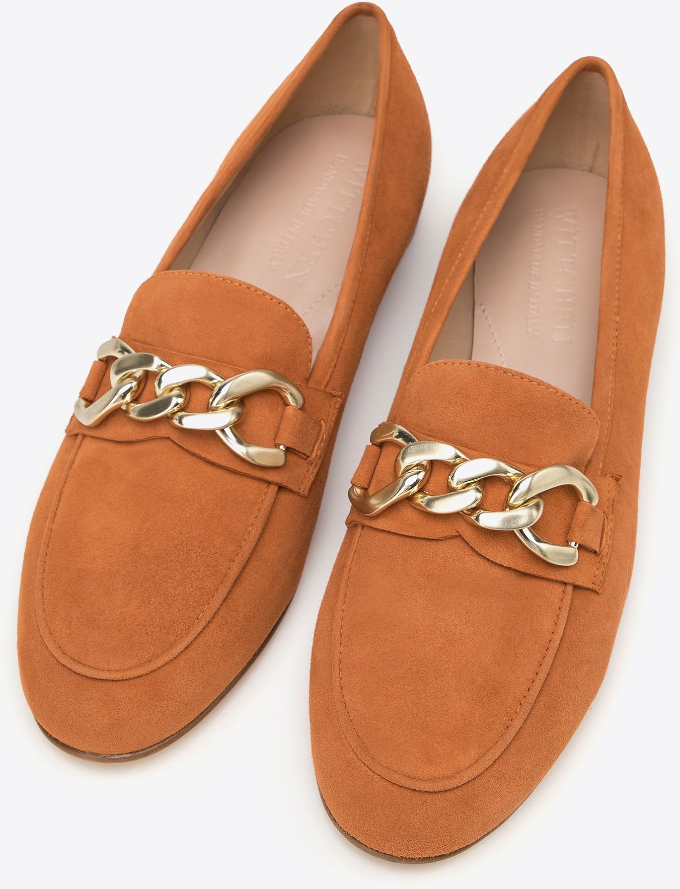 Wittchen Damen-Wildledermokassins mit Kette, schlicht, Ziegelrot, Wildleder