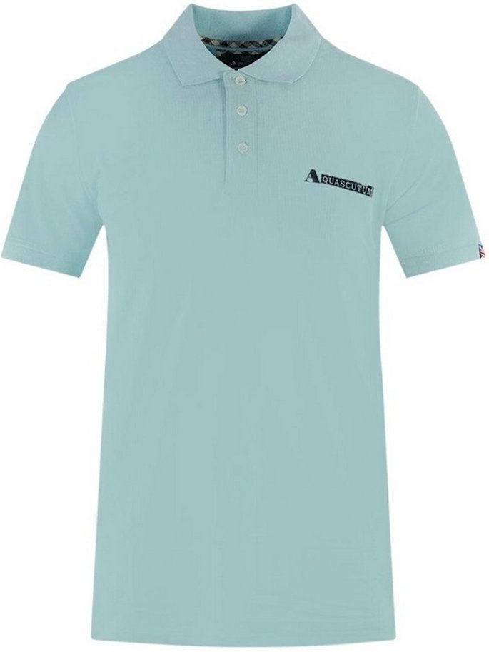 Aquascutum Herren Polo Shirt mit Box-Logo (Himmelblau)