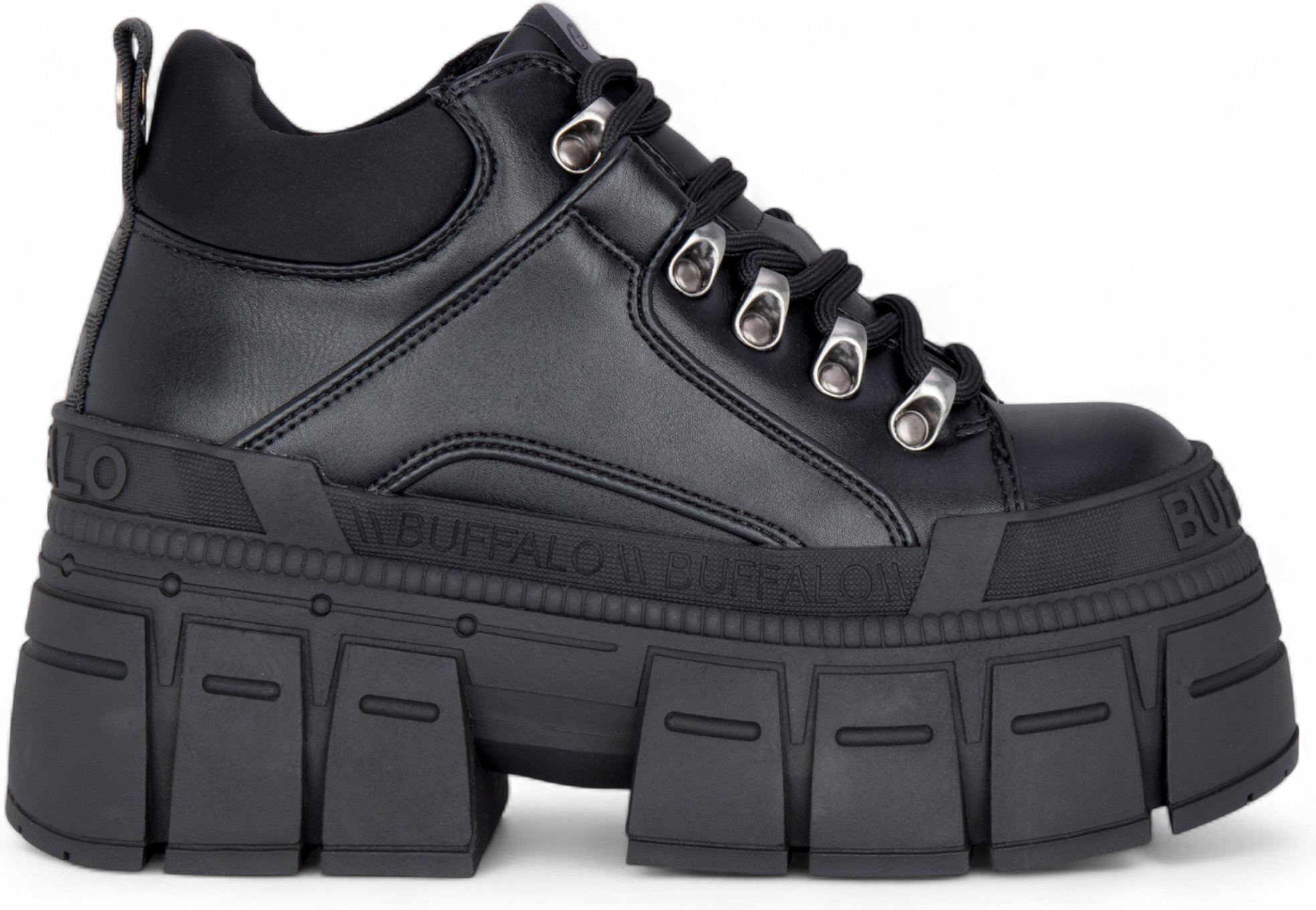 Buffalo Damen-Plateau-Stiefeletten in Schwarz mit Gothic-Flair - Gospher Hike-Lo