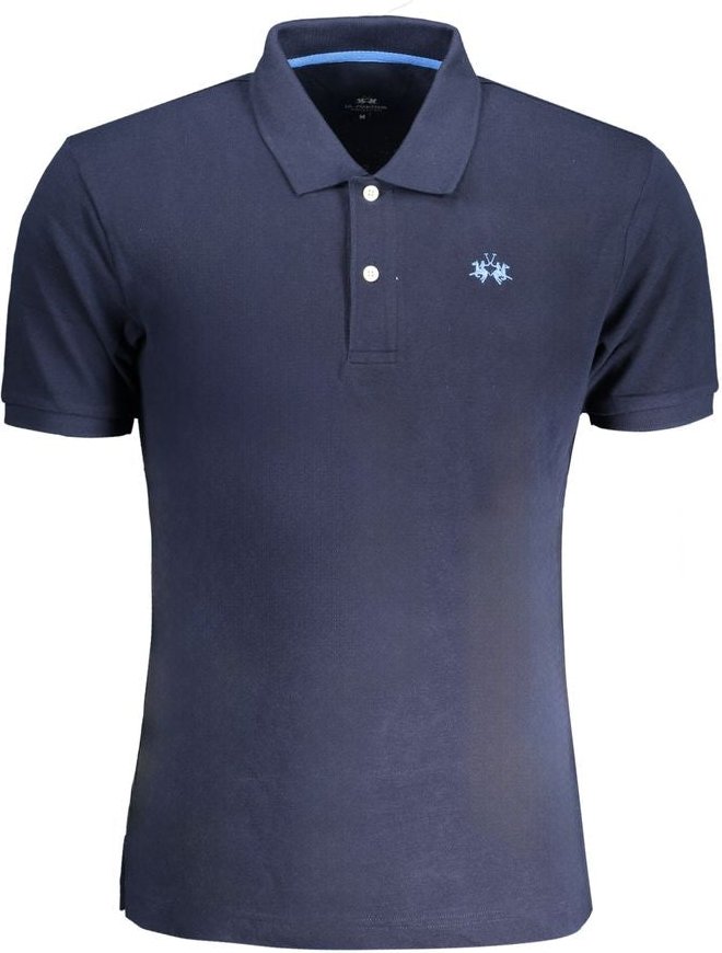 La Martina Blaues Baumwolle Herren Polohemd