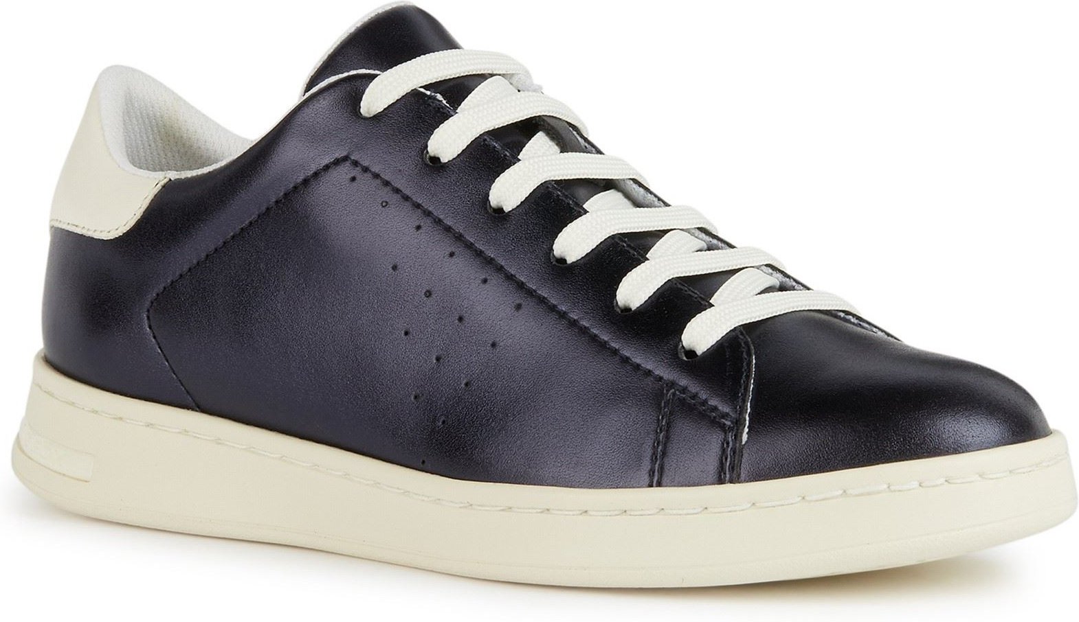 Geox D Jaysen B Leder Damen Dunkle Jeans/Optik Weiß Turnschuhe