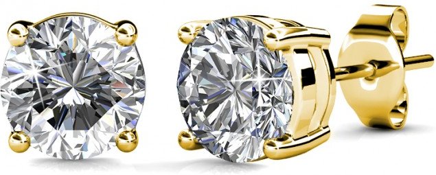 Mary Ohrringe - Gold und Kristall