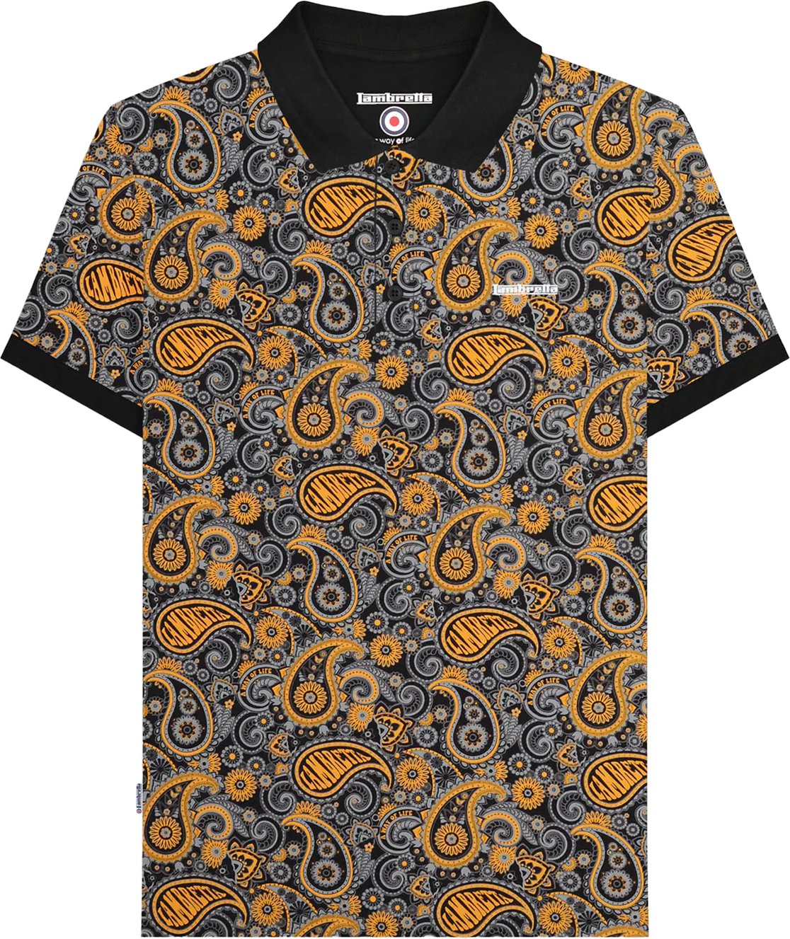 Lambretta - "SS25" Poloshirt Mit Markenzeichen für Herren (Schwarz/Gold)