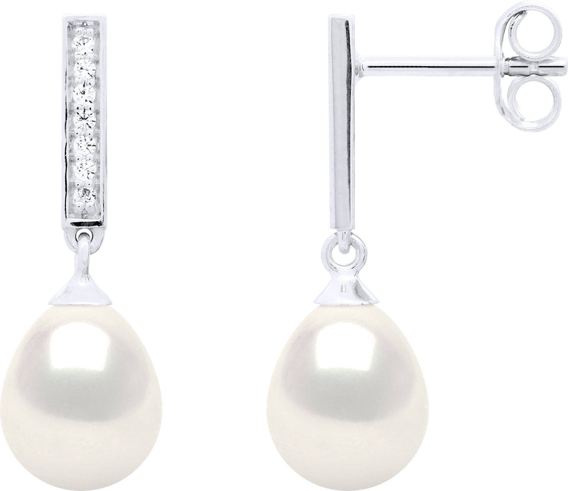 Ohrringe Echte Süßwasser-Zuchtperlen Birne 7-8 mm