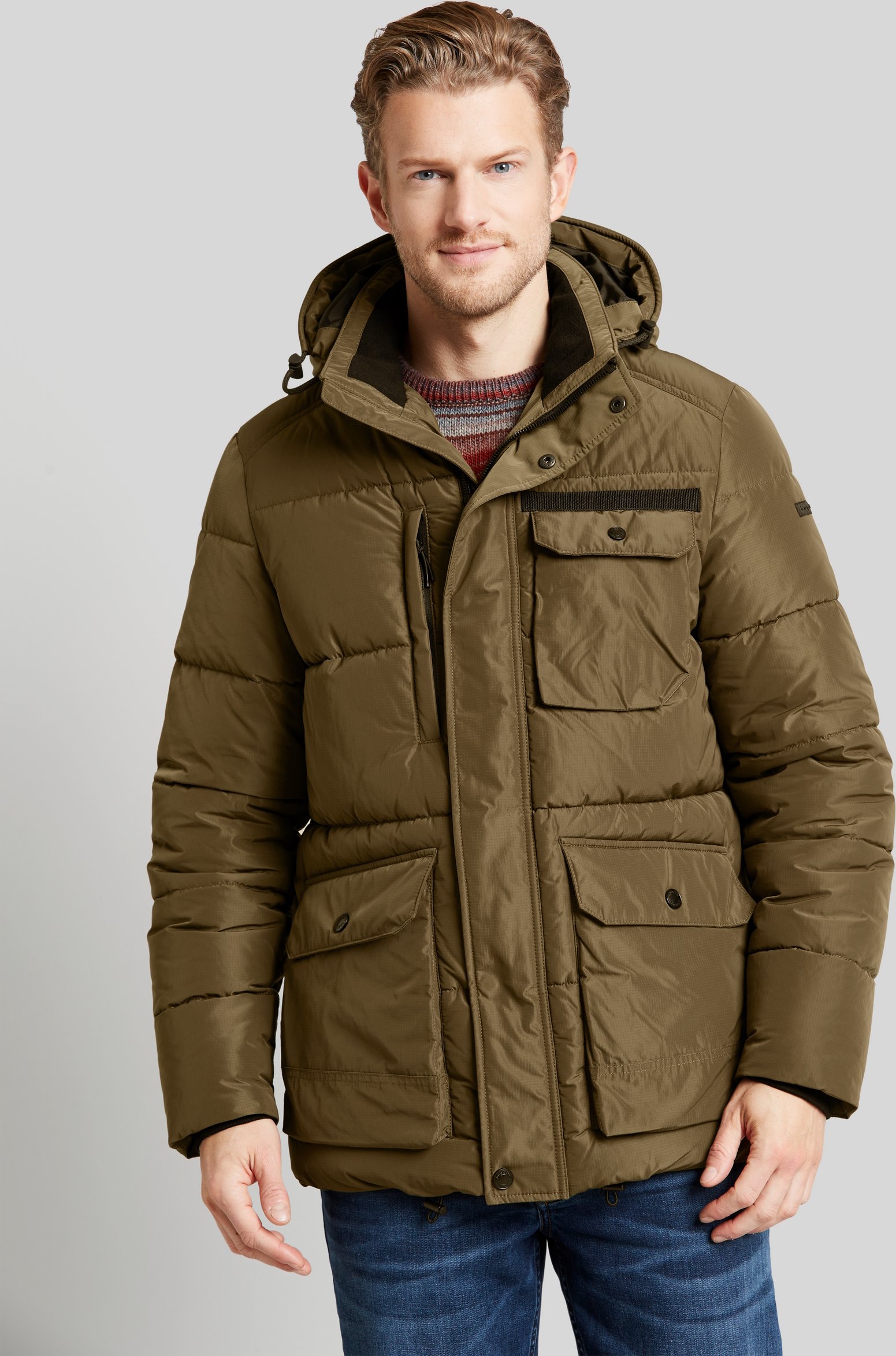 Bugatti Herren Steppjacke mit abtrennbarer Kapuze