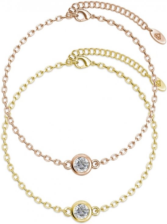 Geburtsstein-Armband - Gold, Roségold und Kristall