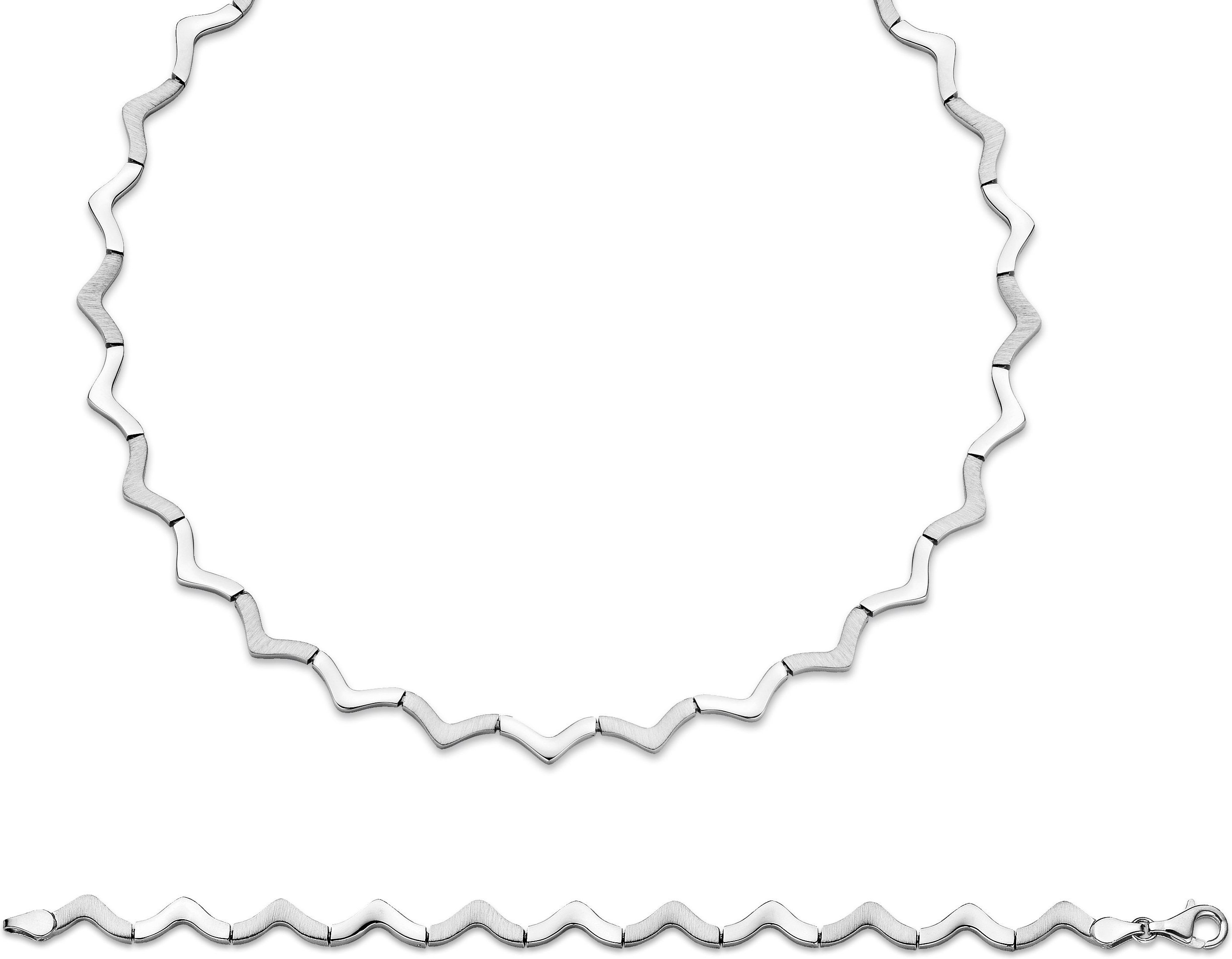 Orphelia Damen 925 Sterling Silber Set: Kette + Armband - Silber SET-040