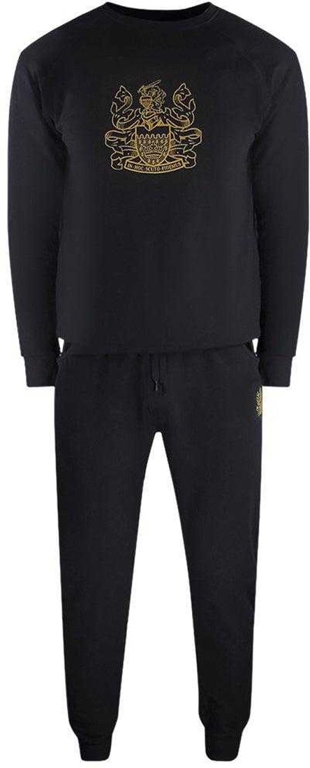 Aquascutum - "Iconic" Trainingsanzug-Set für Herren, Rundhalsausschnitt, Baumwollmischung (Schwarz)