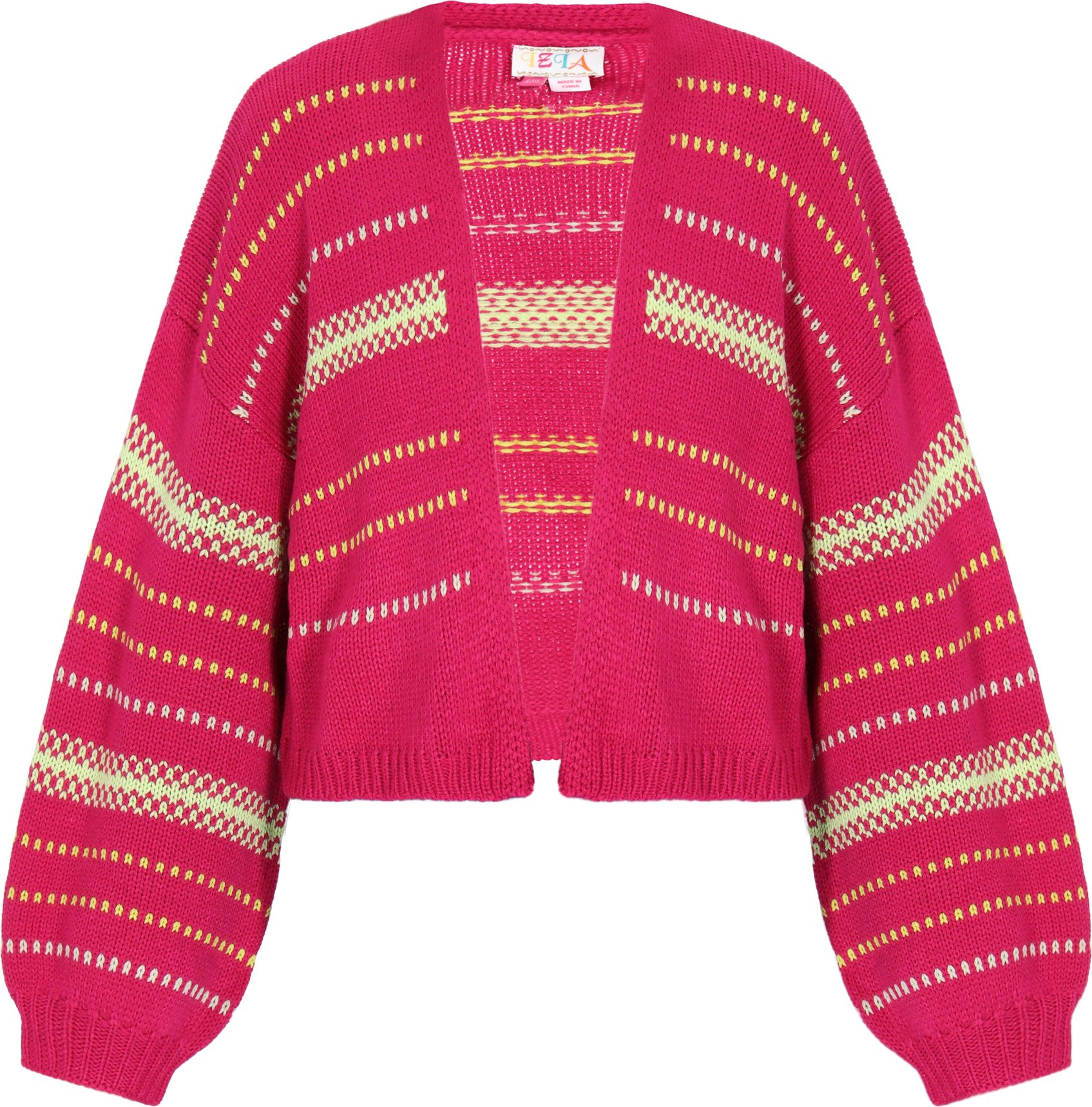 IZIA Strickjacke Frauen Fuchsie Limette