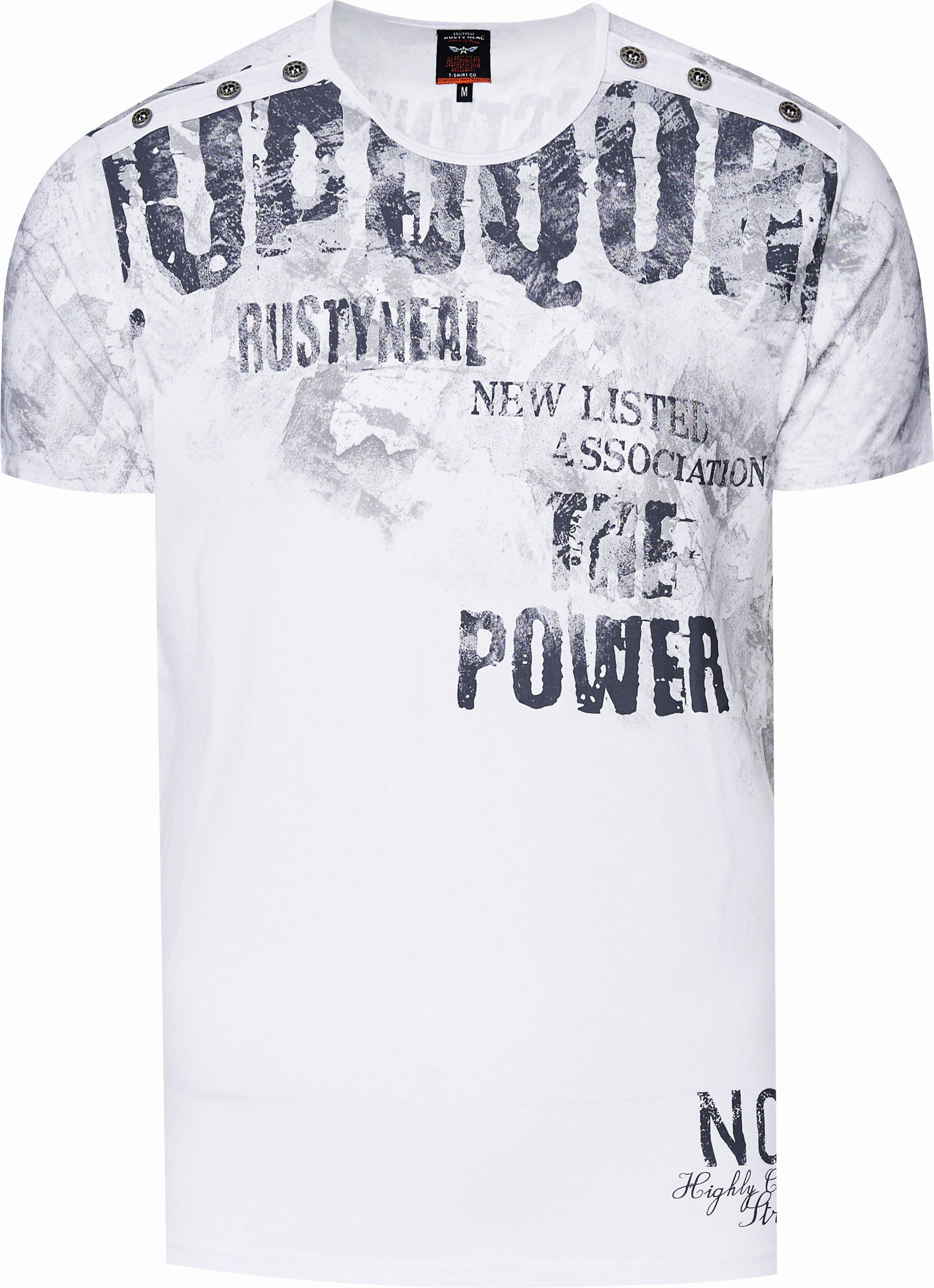 Verwaschenes T-Shirt mit Doppelter Knopfleiste