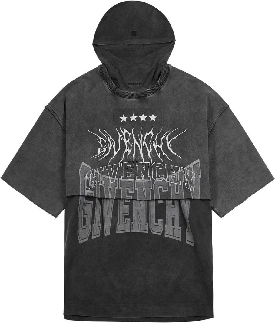 Graues T-Shirt mit uberlappendem Design von Givenchy