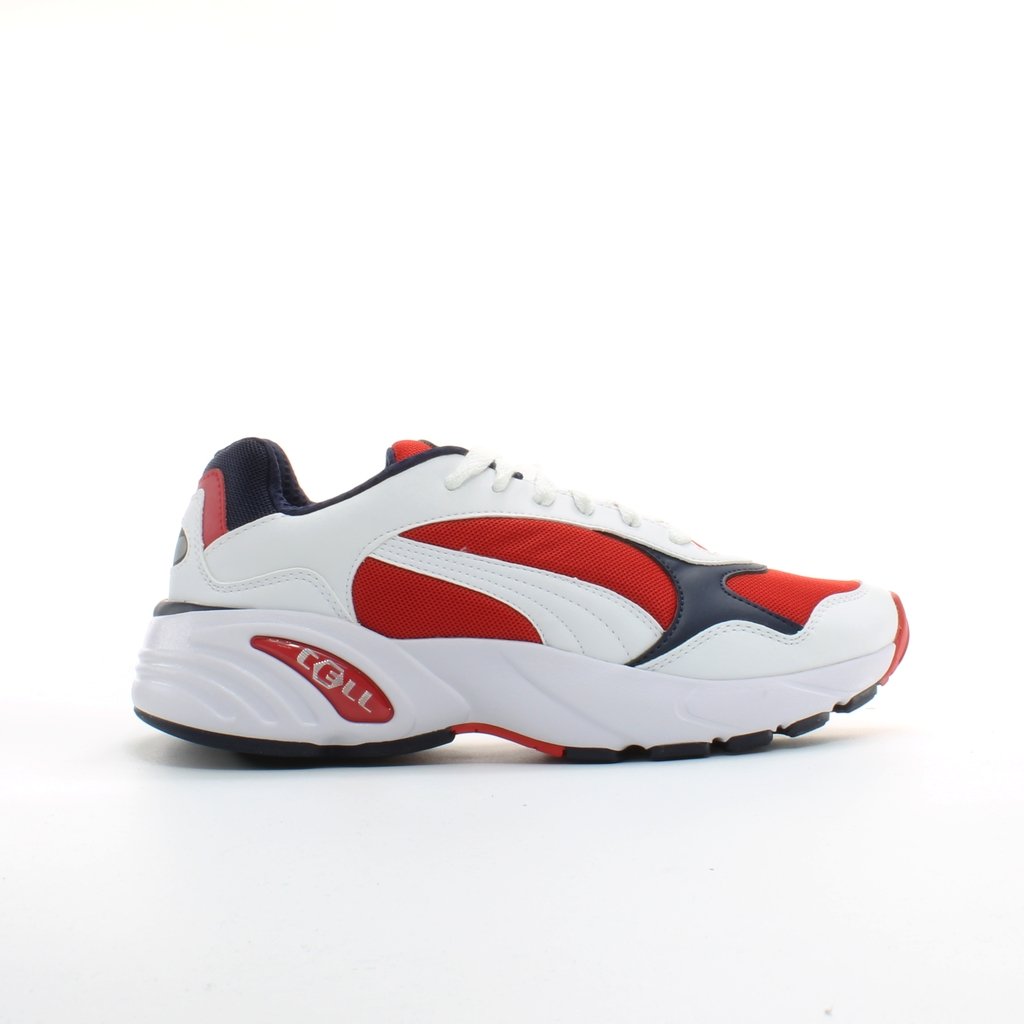 Puma Cell Viper White Red Textile Mens Schnürungstrainer 369505 03