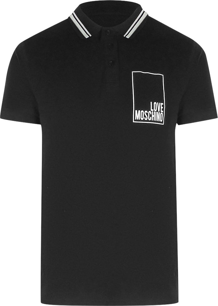 Moschino Box Logo Schwarzes Polohemd