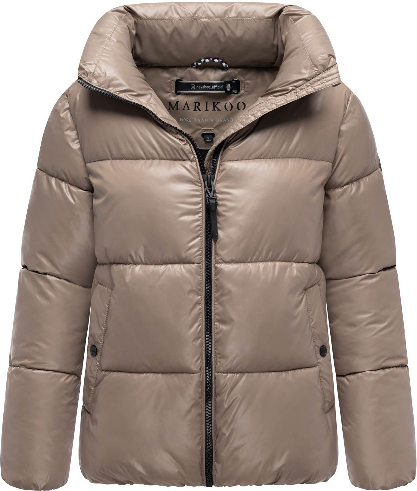 Marikoo Damen Winterjacke Hazalee im Puffer-Stil mit glänzender Optik