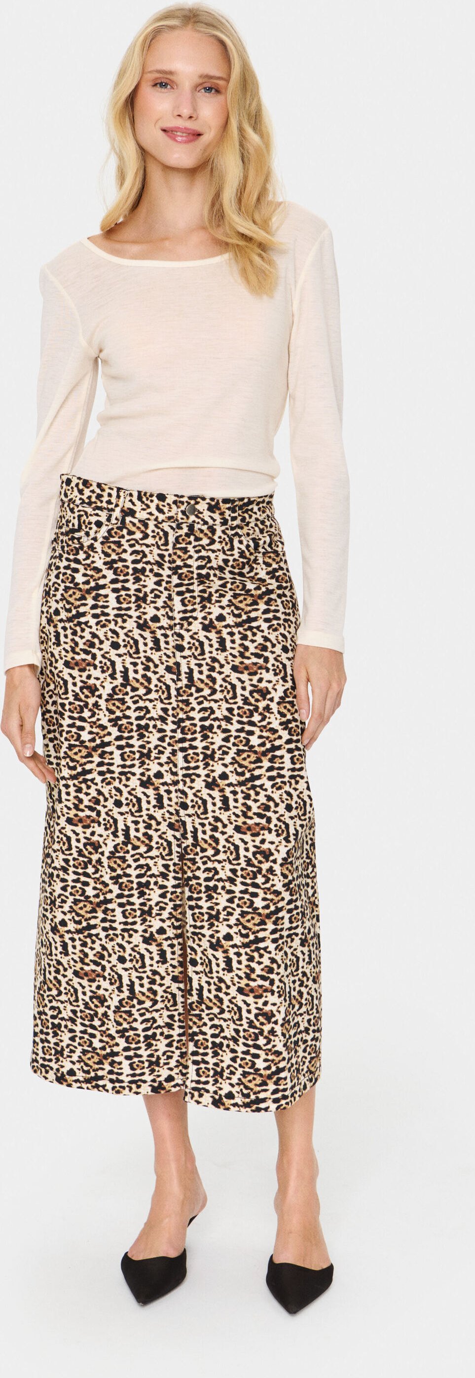 Rock Gerade Passform Black Denim Leopard black multi