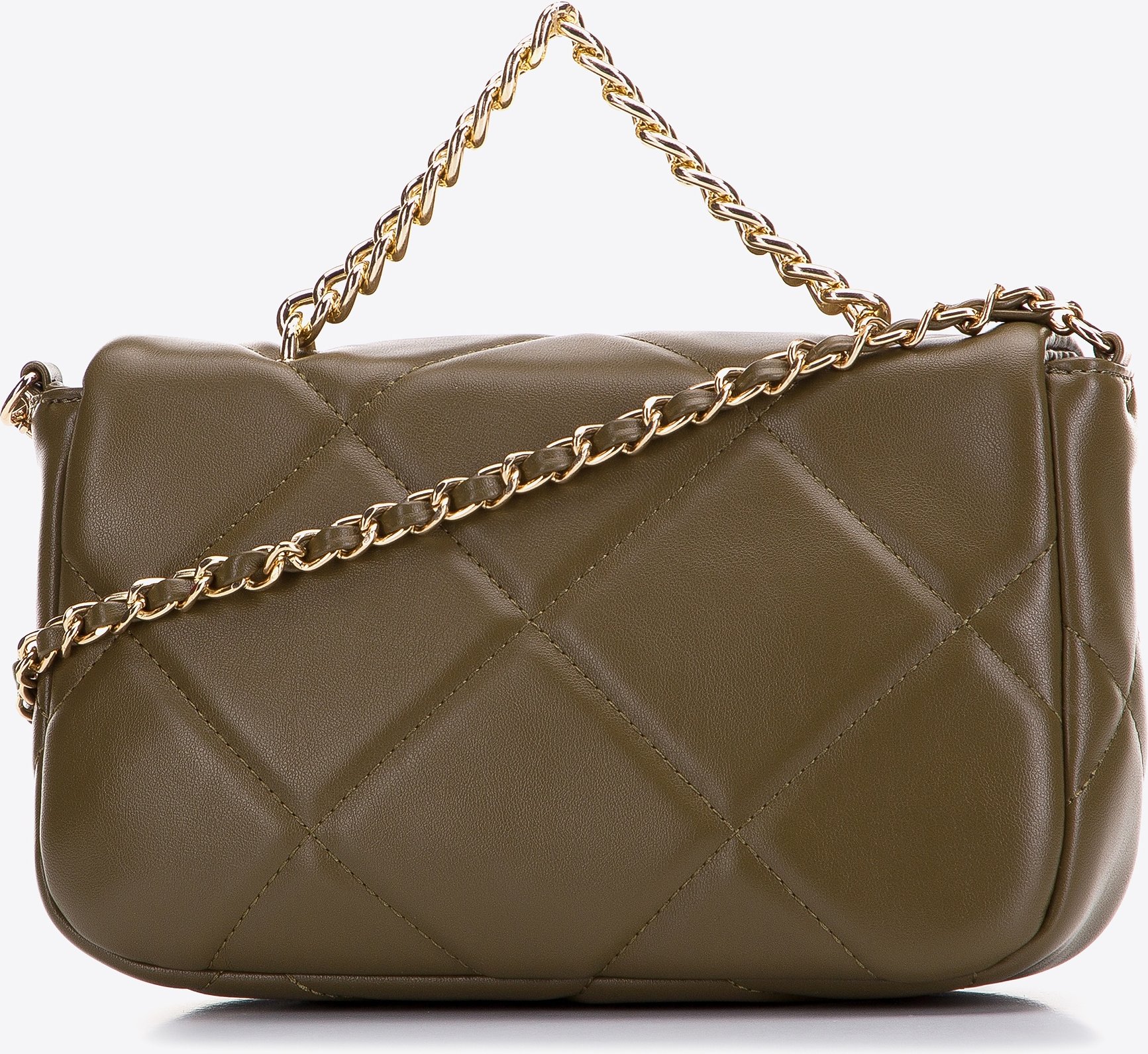 Wittchen Damenhandtasche, gesteppt mit Quadraten an einer Kette, klein, grün