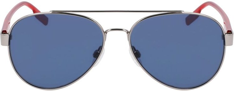 Aviator-Sonnenbrille mit Metallrahmen und roten Akzenten