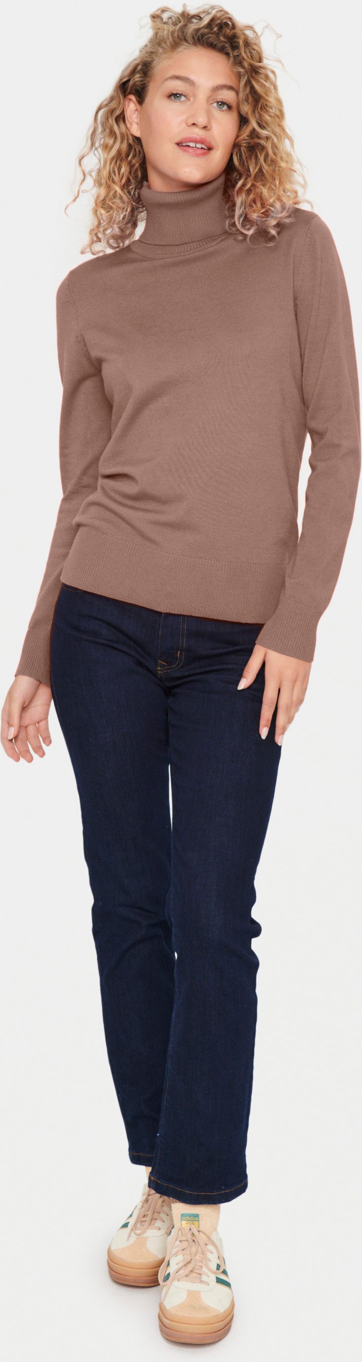 Rollkragen Classic fit beige