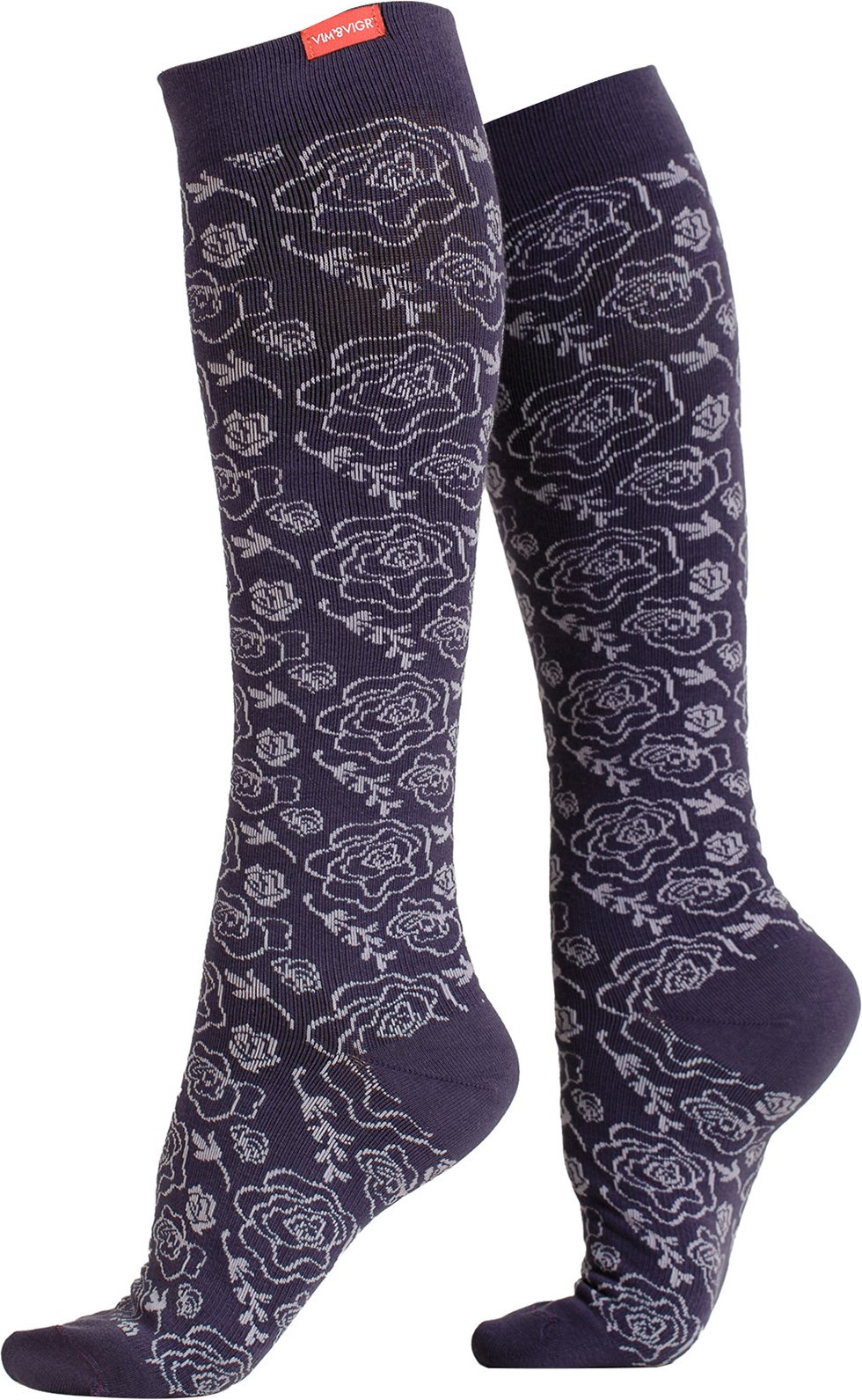 Thumbnail - VIM&VIGR - Chaussettes de Contention Merinos Hautes Femme et Homme | 20-30 mmhg - Violet Vintage