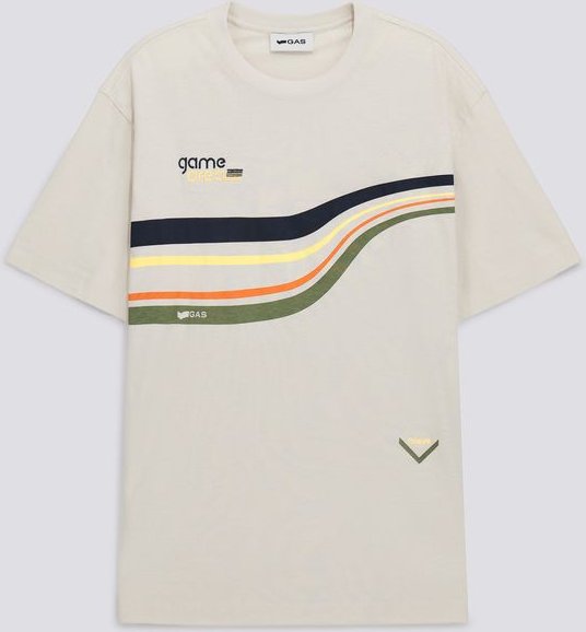 Herren-T-Shirt DHARYS "AUTHENTIC" silber-weiß