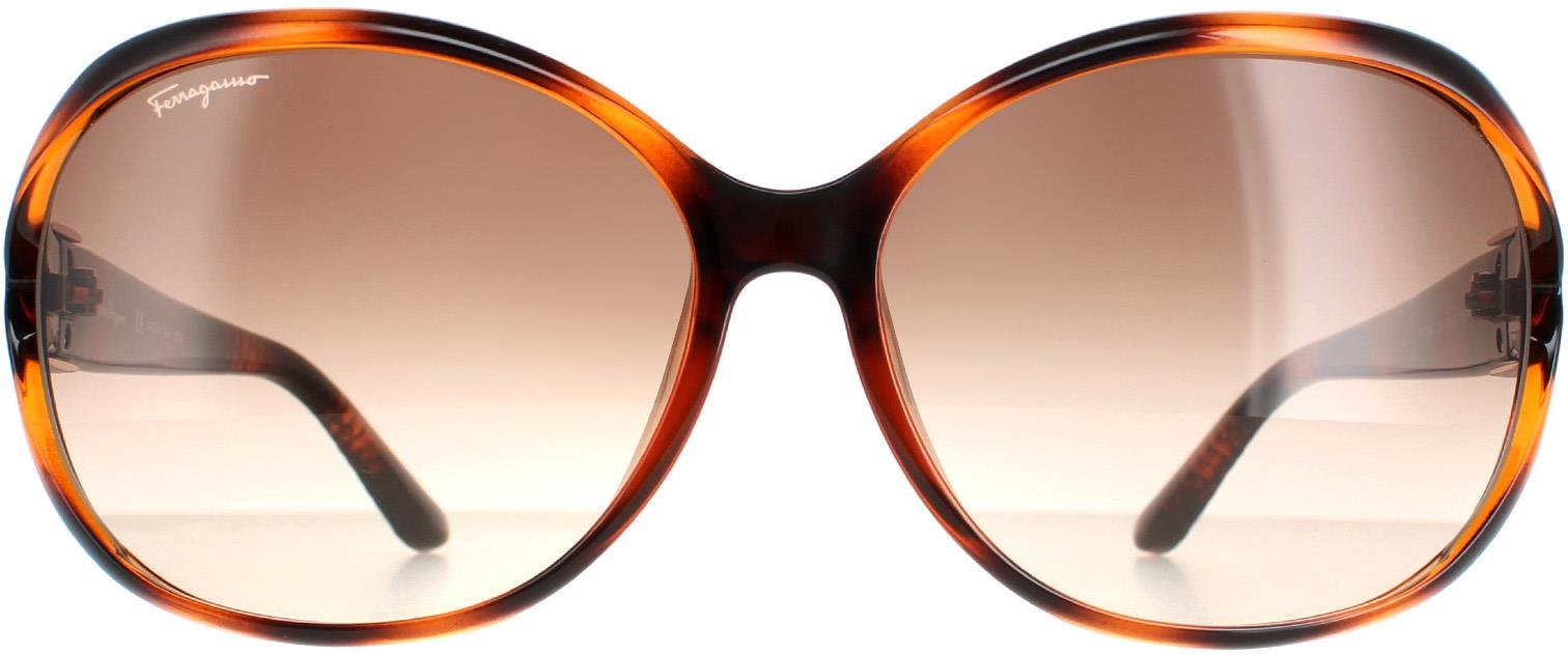 Salvatore Ferragamo Oval Damen Schildkröte Braun Verlauf SF770SA