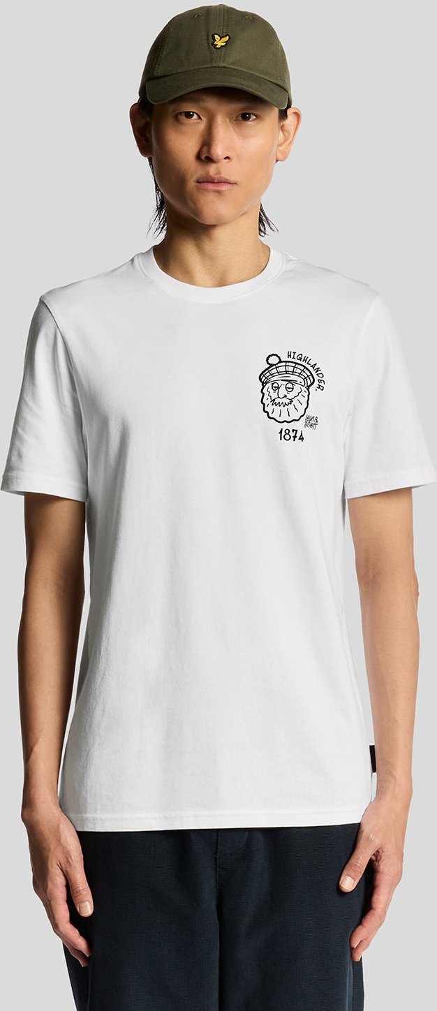 Lyle & Scott Highlander Grafik-Baumwoll-T-Shirt – Weiß