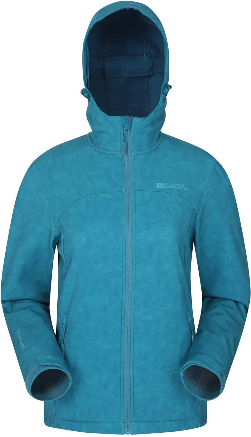Mountain Warehouse Womens/Ladies Exodus gedruckt wasserabweisende Soft Shell Jacke (Teal)
