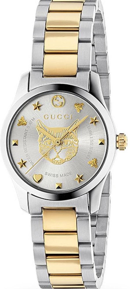 Gucci YA126596 Gold plattiert Mystic zweifarbige Damenuhr