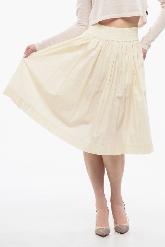 Hoch tailliertes Circle-Shirt in Beige